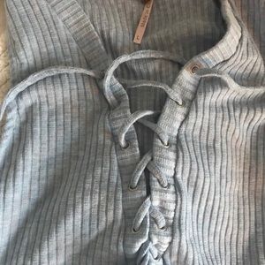 Light Blue Lace Up Tank